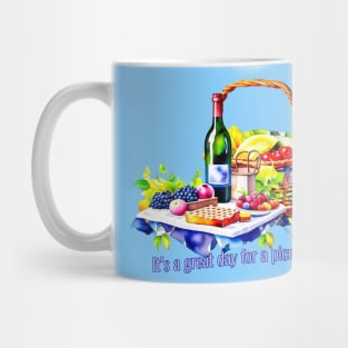 Great Day for Picnic Watercolor Mug